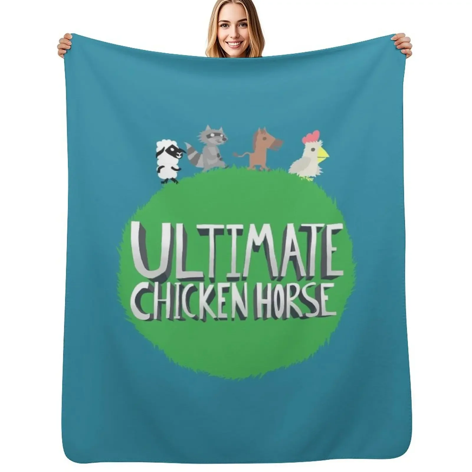 

Ultimate Chicken Horse Throw Blanket Heavy Plaid christmas decoration Blanket