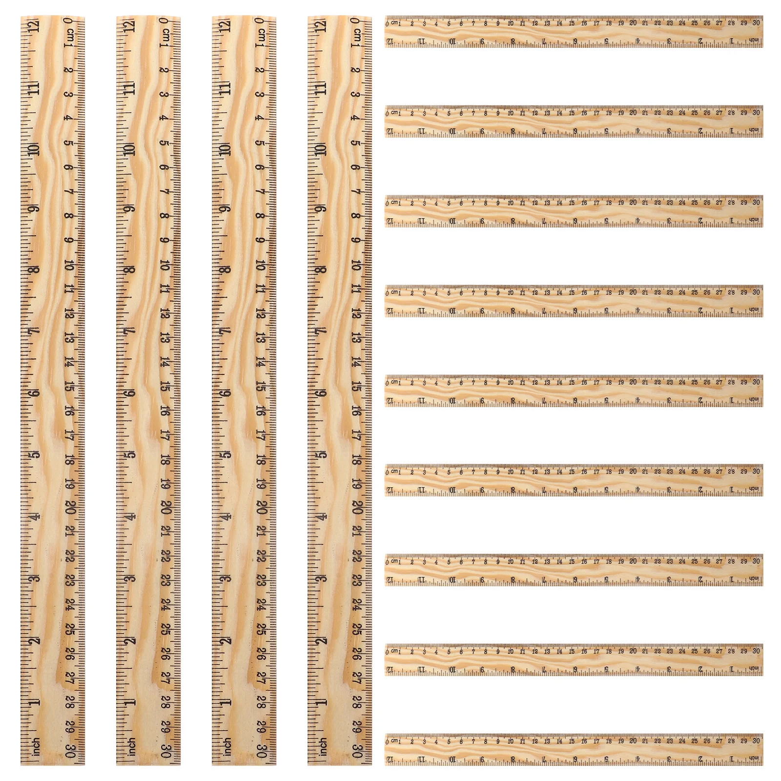 

26Pcs Bamboo Ruler 30cm Lightweight Perfect Weight Wooden DIY Yardstick Tailoring Sewing Tool Bamboo Ruler DIY Yardstick