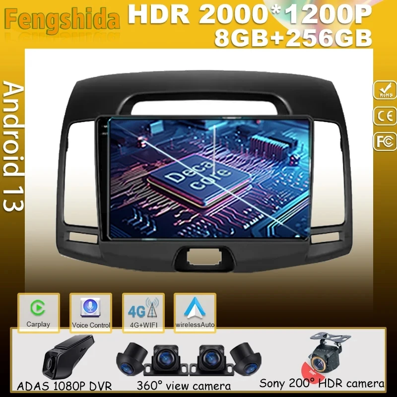 

Car Android For Hyundai Elantra 4 HD 2006 - 2012 Auto Radio Multimedia GPS No 2din CPU Navigation 5G Monitor Video Screen Head