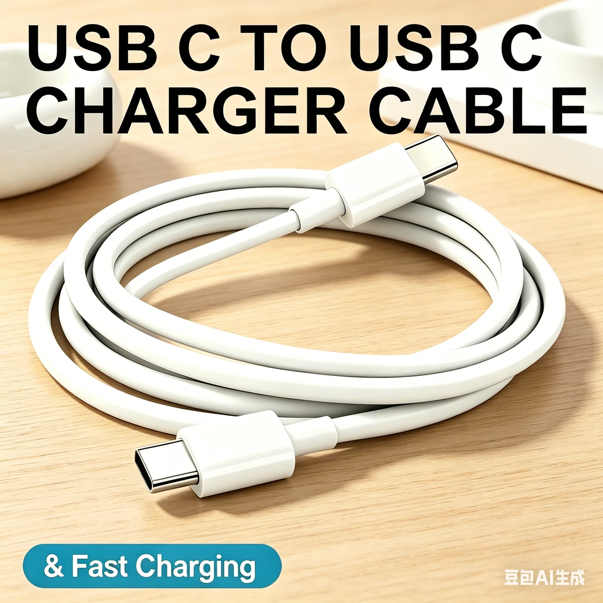 USB-C to USB-C Fast Charger Cable 2M, Dual Type-C Data Transfer Wire for iPhone 15-17, Samsung, Huawei, Lenovo Phones & Gadgets
