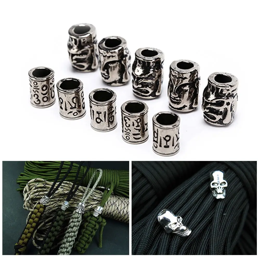 Braided Parts DIY Pendant Buckle Knife Lanyards Decoration Paracord Beads Paracord Bracelet Accessories Metal Charms Skull