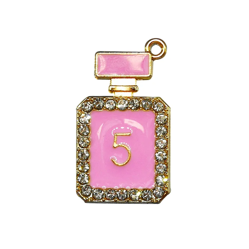 1/9 Stück rosa Krone Parfüm Designer Metall Schuh Charms Bling Fuchs Gans Luxus Schuh Dekoration Zubehör Pin Clog für Frauen Mädchen – Detail 5
