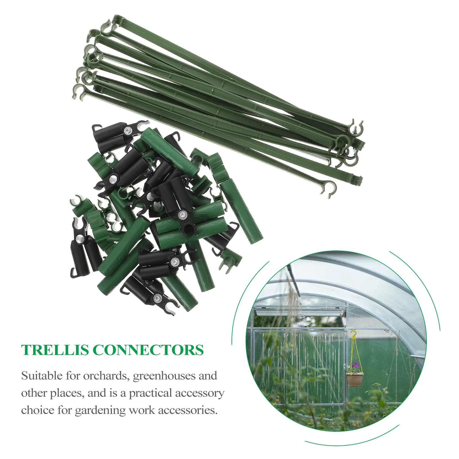 

1 set Plant Trellis Connectors Clips Durable PE Plastic Lightweight Strong Support for Climbing Plants Tomato Cucumber Eggplant