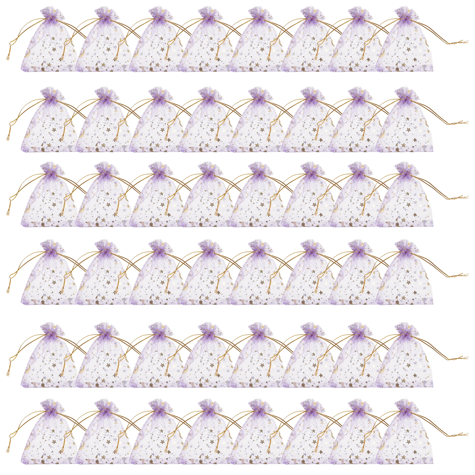 

100pcs Organza Gift Moon Mesh Small Jewelry Drawstring Pouches 9x12cm Party Wedding Favor Bags Lightweight Portable