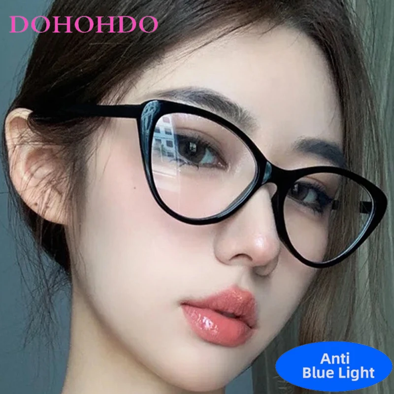 

Trendy Y2K Cat Eye Blue Light Blocking Glasses Women Men Fashion Brand Optical Spectacle Protection Computer Eyeglasses Lentes