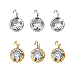 20pcs/lot 7mm Stainless Steel Round 5A Zircon Beads Charms for DIY Necklace Bracelets Earrings Pendants Jewelry Making Supplies