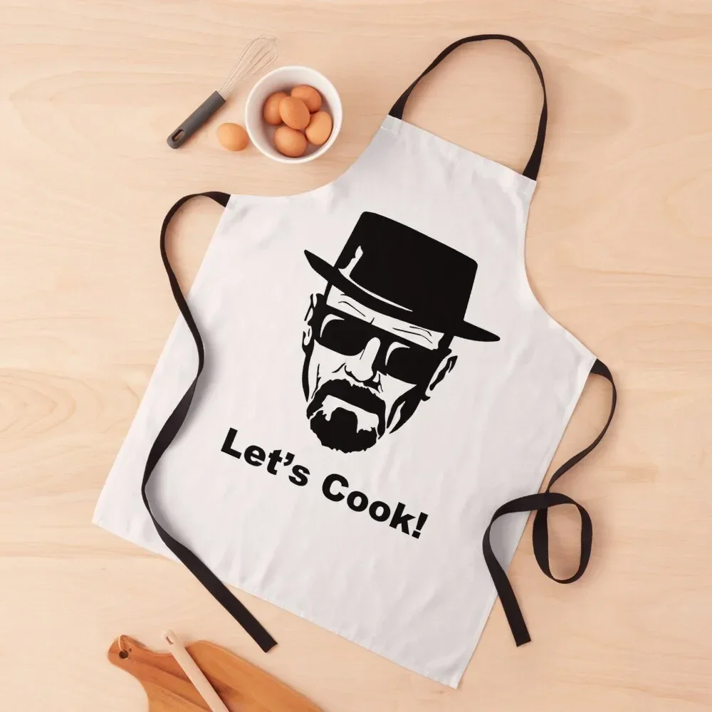 

let's cook! Apron Waterproof women Kitchen Kawaii Accessories Apron