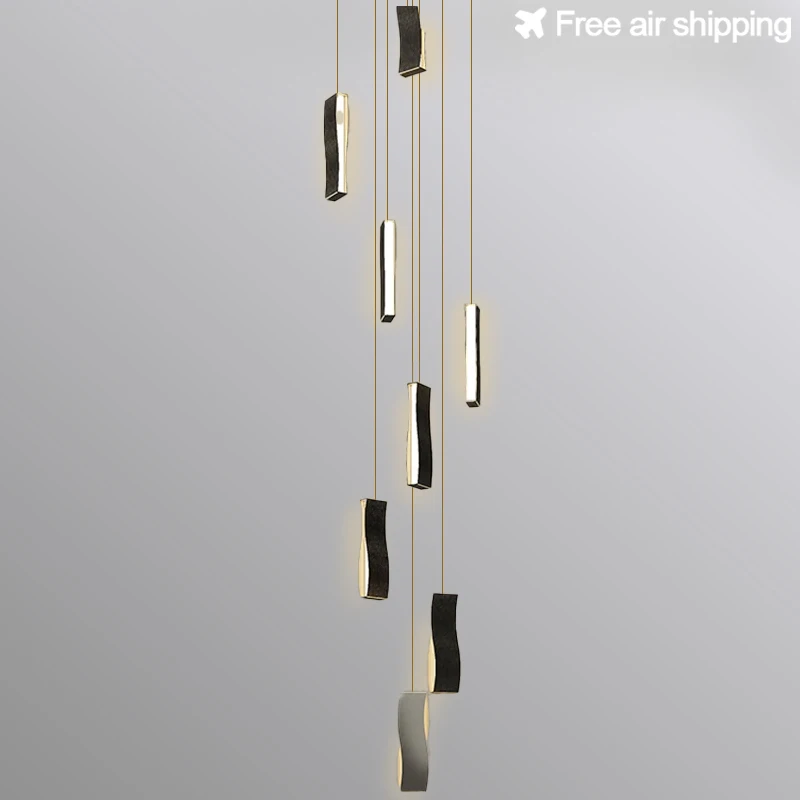 

Luxury Crystal Chandelier for Staircase and Living Room Pendant Lighting Modern Home Interior Decoration Ceiling Lamp Fixtures