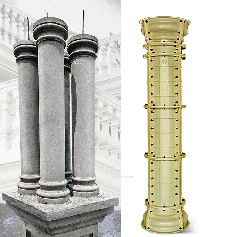 Outdoor Courtyard Roman Column Mold Roof Support Forming Building Formwork ABS Plastic Concrete Cylinder Mold for Gardening M