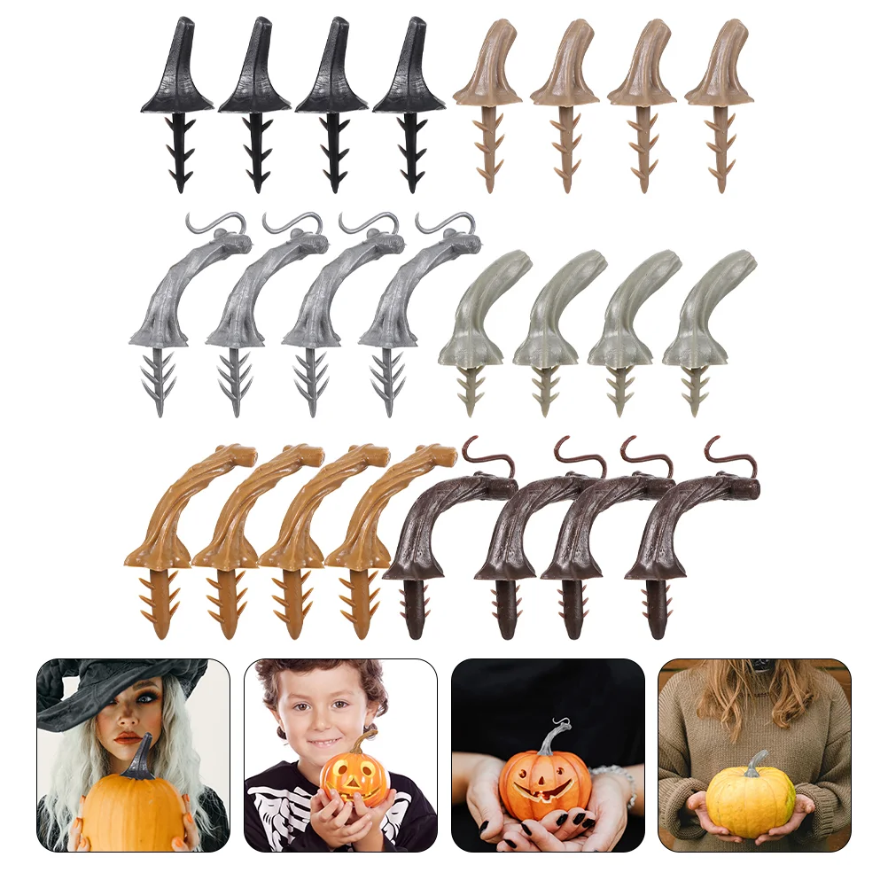 36 Pcs Fake Pumpkin Stems Pumpkins Plastic Handle Lantern Making Tool Accessory