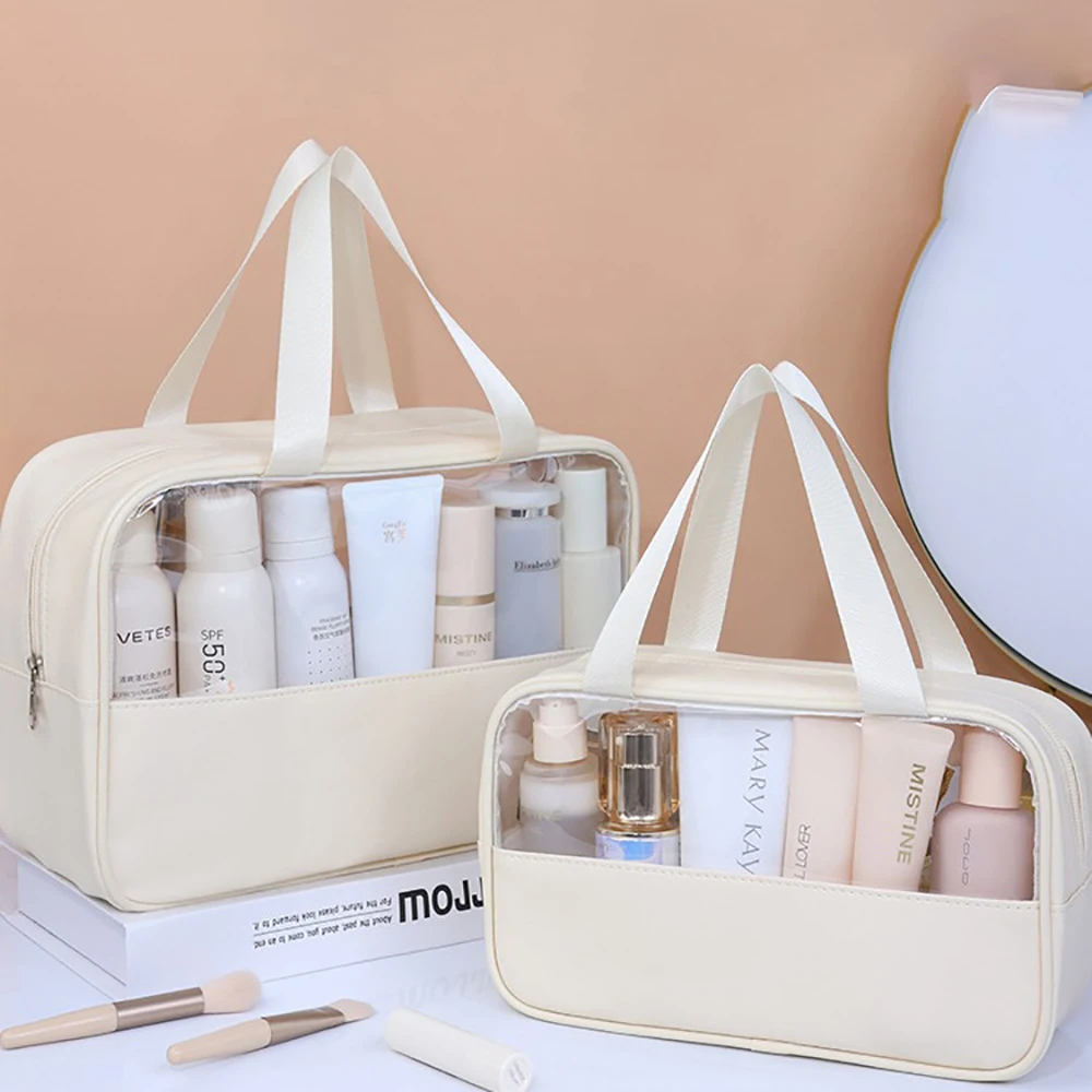Portable Travel Cosmetic Bag Women Transparent Makeup Bags Large Capacity Bath Wash Bag Multifunction Waterproof Storage Case