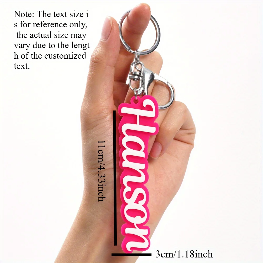 Customized pink personalized text keychain, acrylic keychain, simple and versatile, ideal Valentine's Day gift, a great choice f