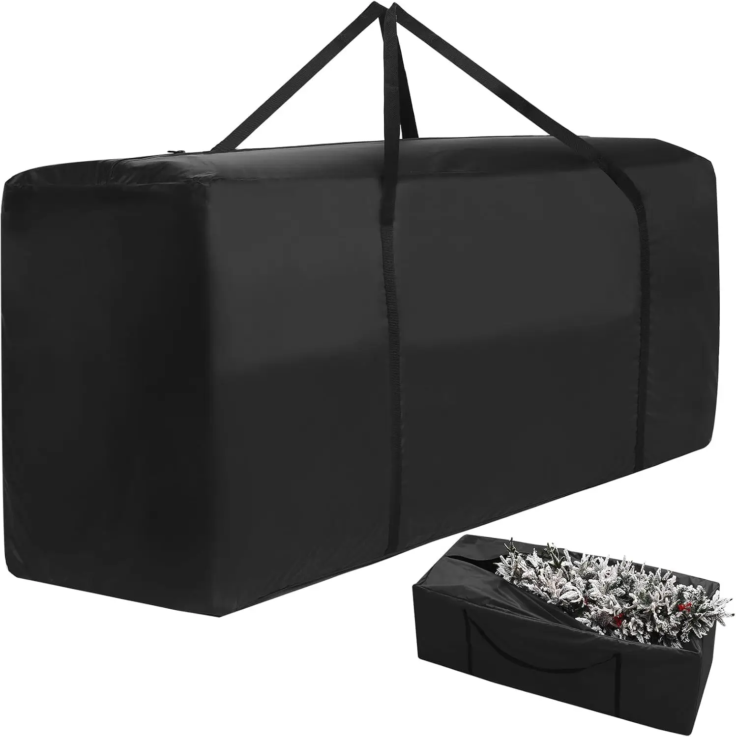 حقيبة تخزين شجرة عيد الميلاد، تناسب أشجار صناعية تصل إلى 12 قدمًا، أكياس تخزين كبيرة جدًا مقاومة للماء مع مقابض وسحابات مزدوجة