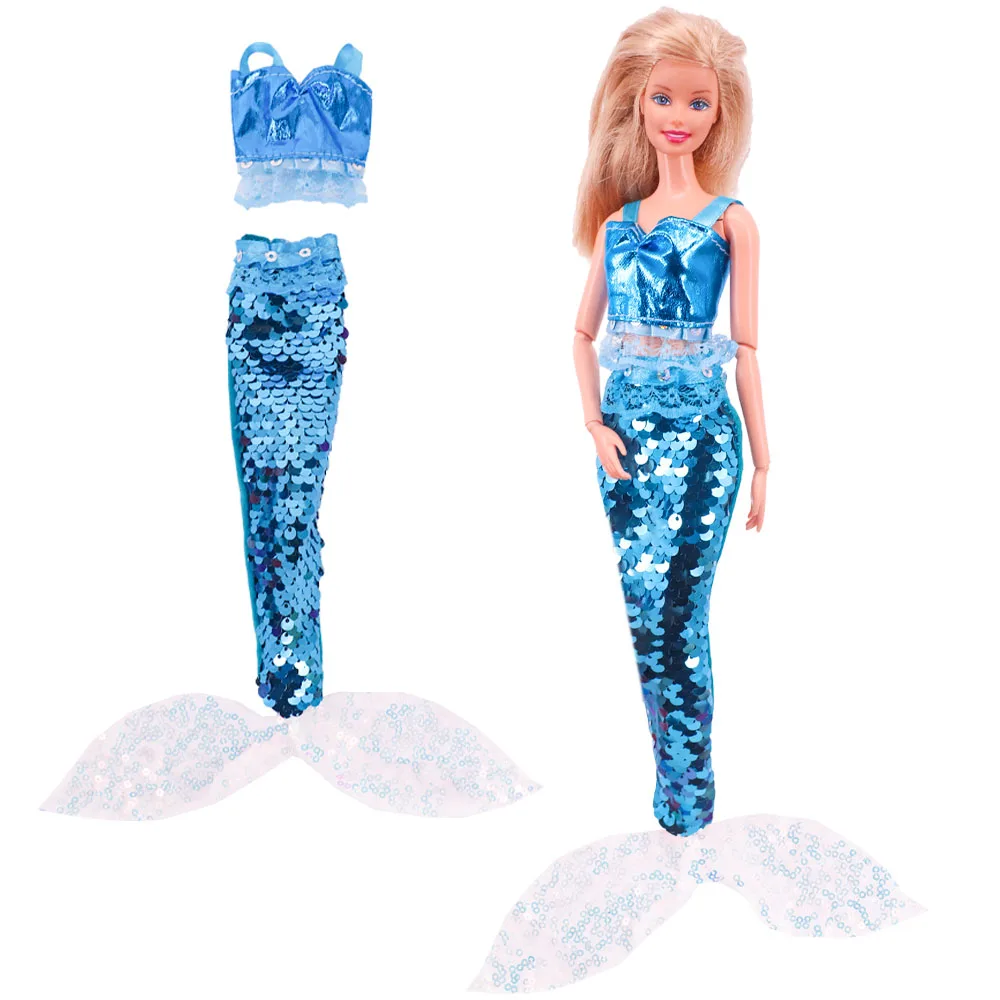 Blue Mermaid Doll Roupas para Meninas, Casaco de moda, Calças, Vestido, Roupas, Adequado 30cm Bjd, 11.5 \