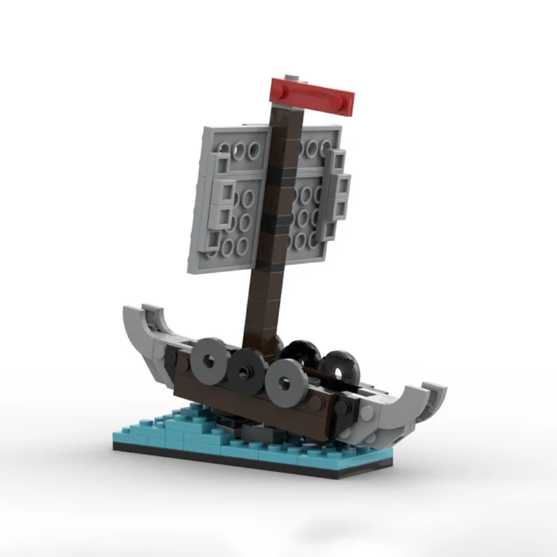 104pcs MOC Vikings Mini Viking Ship Model Building Blocks Architecture Creative Idea Brick Toys Christmas Gifts Education Kids