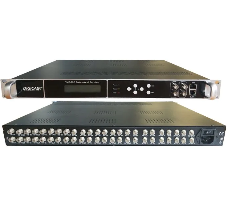 جهاز استقبال احترافي DMB 90E DVB S S2 DVB T T2 DVB C ATSC ISDB T Tb، DTMB إلى IP جهاز استقبال احترافي متعدد القنوات