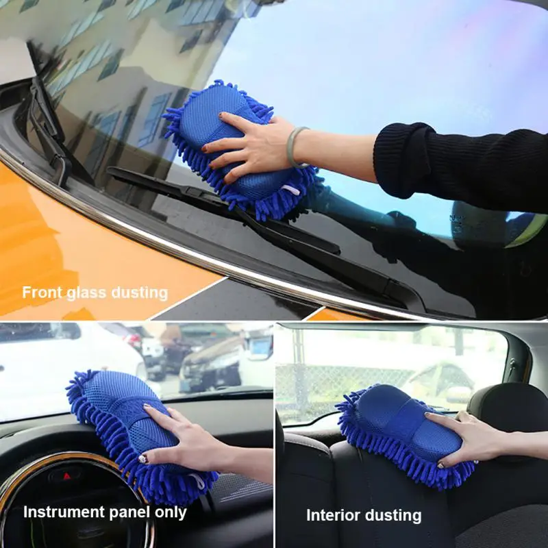 Car Washing Sponge Brush Soft Chenille Microfiber for Car Body Cleaning Water Absorbtion Sponge Brushes Detailing Washer