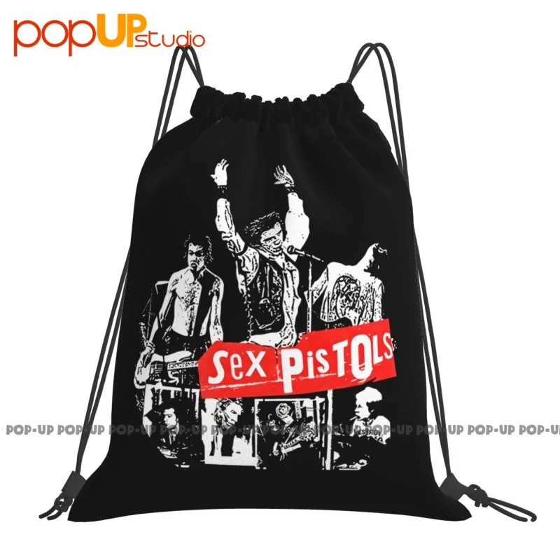 The Sex Pistols Never Mind The Bollocks Band Logo Drawstring Bags Gym Bag Foldable 3d Printing