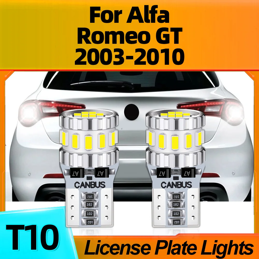 

2Pcs T10 LED Car Bulb Canbus W5W License Plate Lights 6000K White For Alfa Romeo GT 2003 2004 2005 2006 2007 2008 2009 2010