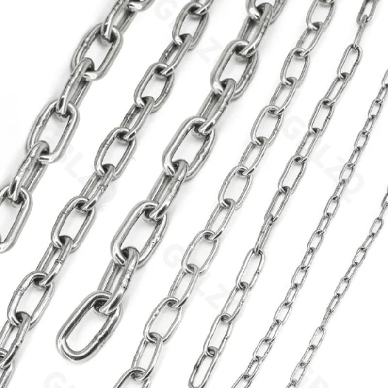 

304 Stainless Steel Chain 1.2/2/3/4/5/6/8/10/12/14/16mm Diameter Hanging Swing Chain Lifting Pet Industry Welded Binding Chain