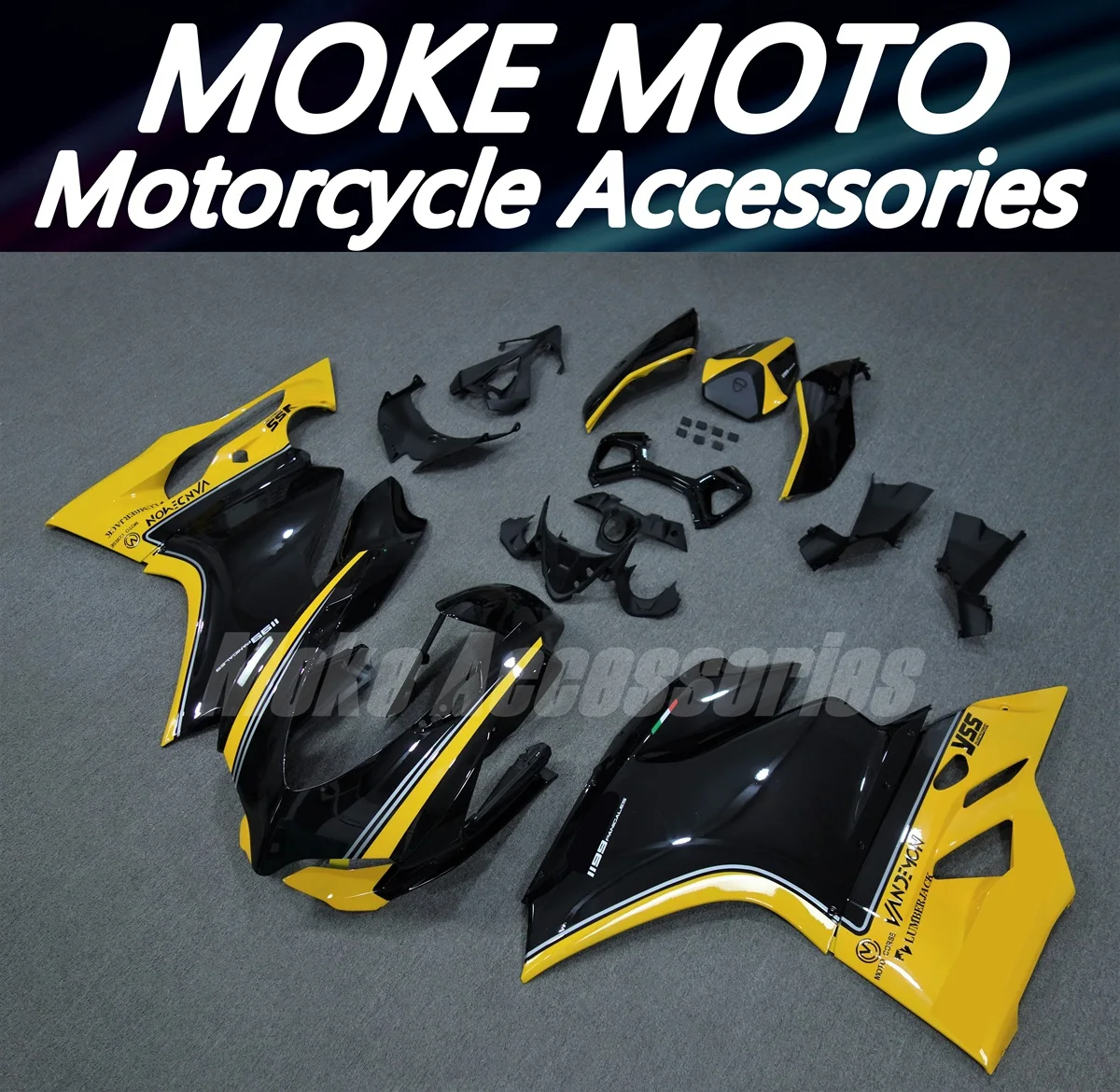 

Motorcycle Fairings Kit Fit For Panigale 899 1199 2012 2013 2014 Bodywork Set High Quality Injection Black Yellow New