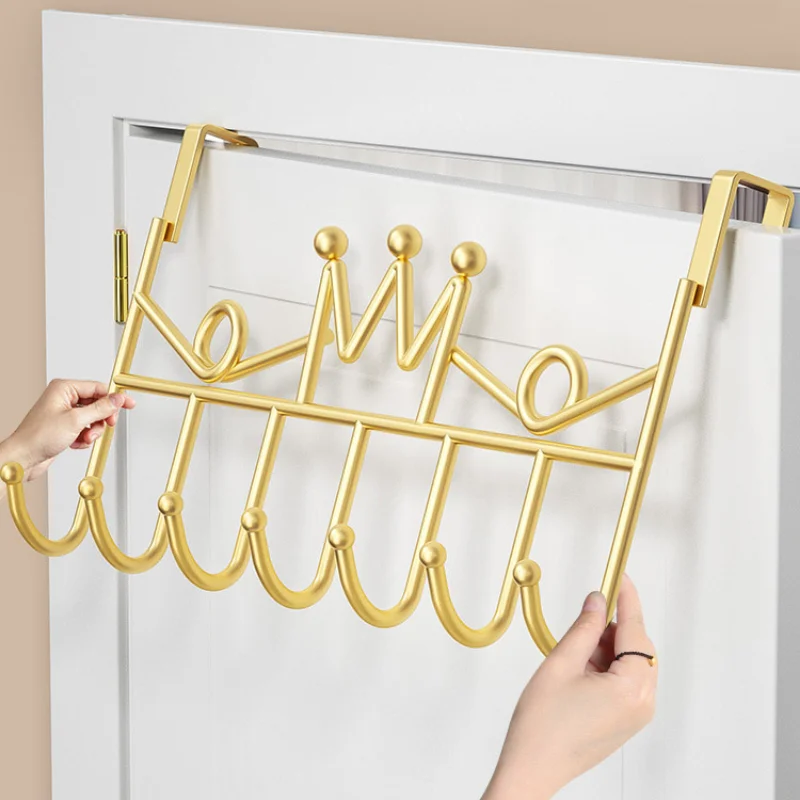 Hook Shelf Behind The Door  No Perforated Wall Clothes Hook  Bedroom Kitchen Door To Store Clothes Hook Clothes Hanger