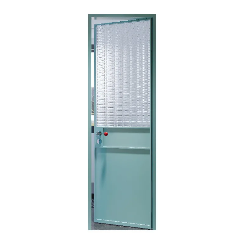 Extremely narrow French retro glass door titanium magnesium alloy bathroom door Changhong glass bathroom door toilet
