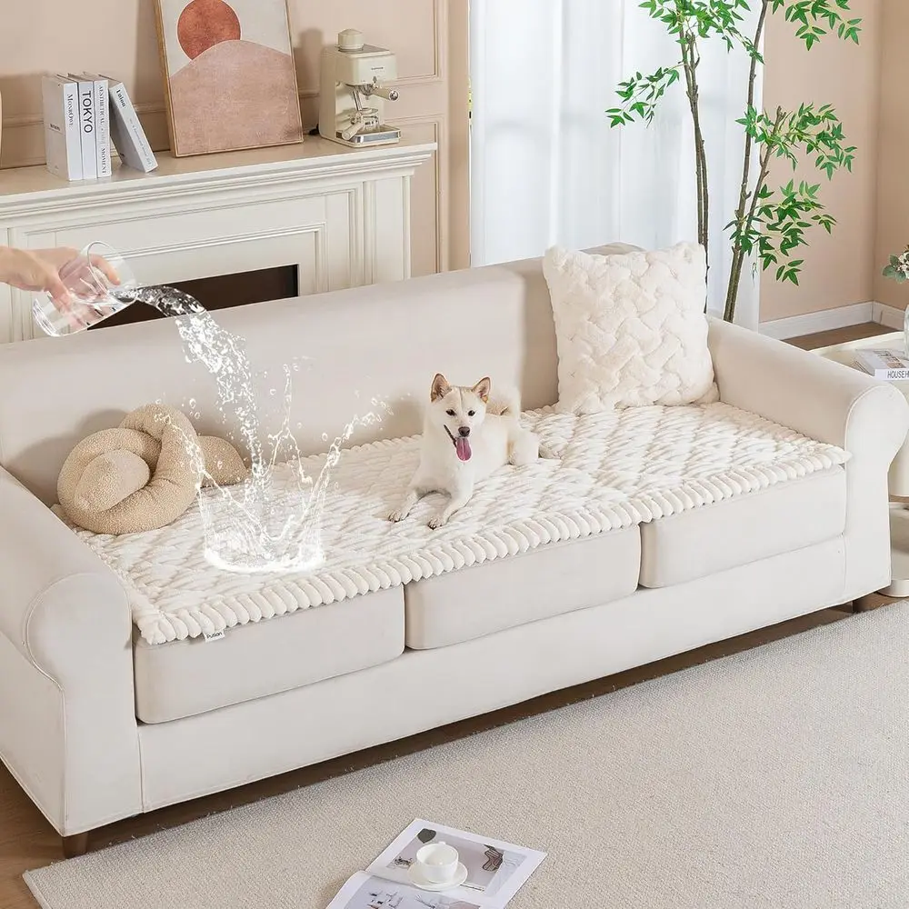 

White 70cm x 180cm Dog-Friendly Water-Resistant Couch Cover with Non-Slip Backing