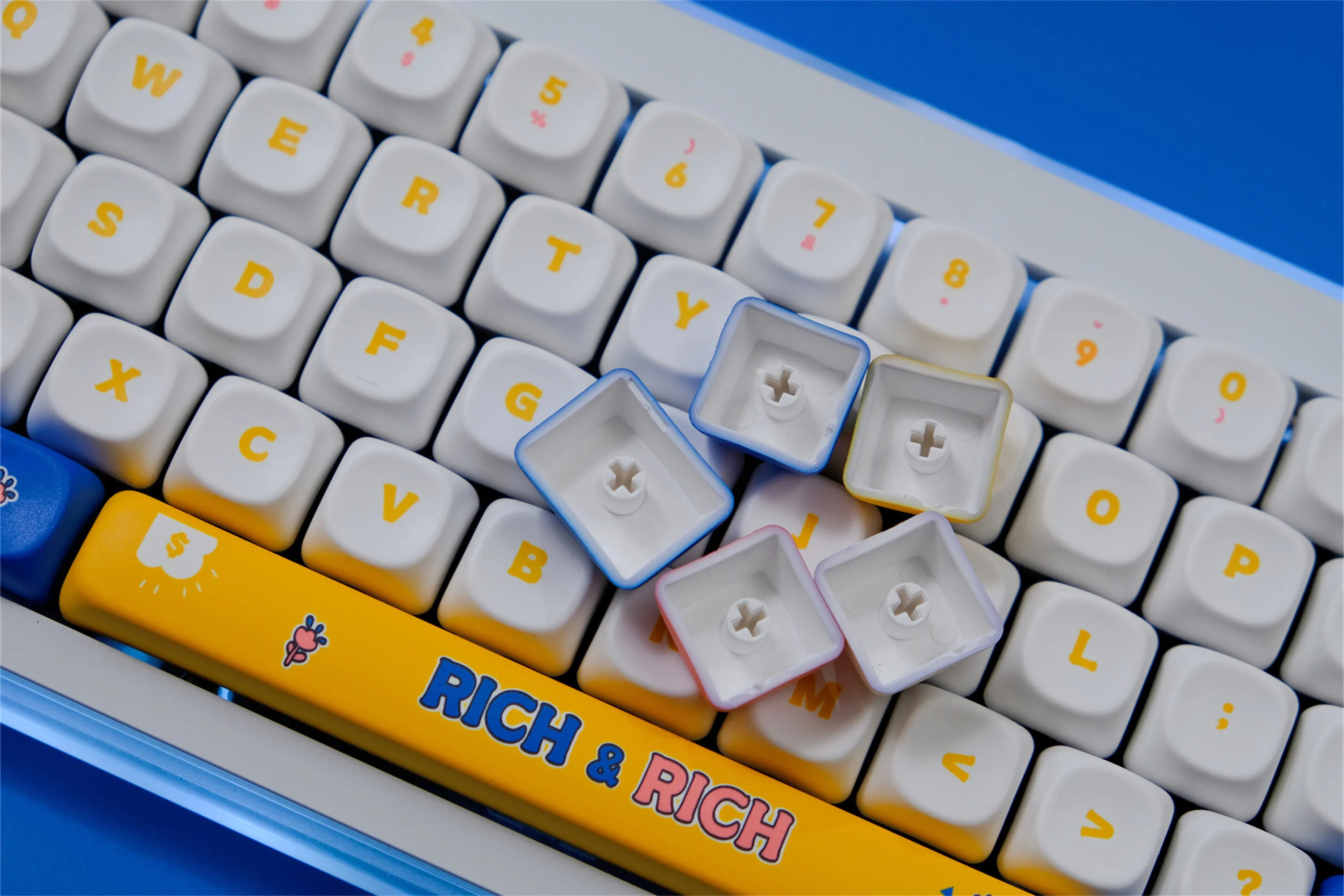 أغطية مفاتيح Money RICH 126 مفتاح PBT مادة MOA XOA لمفتاح CHERRY MX 61/64/68/75/84/87/96/98/104 لوحة المفاتيح الميكانيكية #6