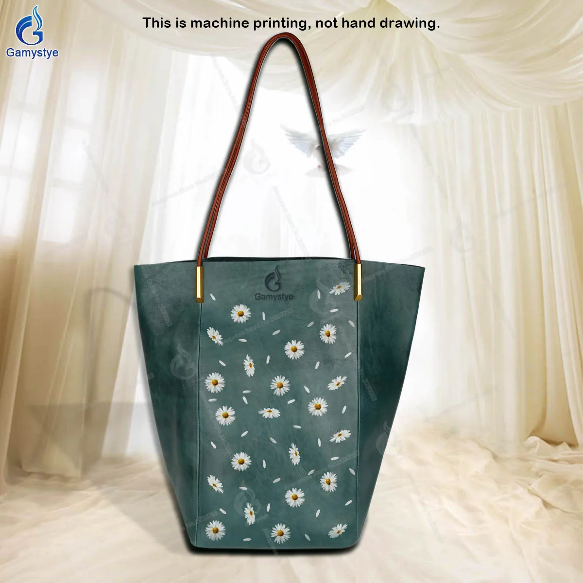 

Personalizar Bolso Art Scattered daisies Printed Bags Women'S Bags Promotion Luxury Women Bags Bolsos Mujer 100% Cowhide Leather