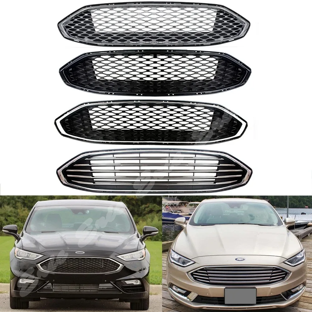 Car Front Racing Facelift Grill Upper Bumper Grille Cover Fit For Ford Fusion Mondeo 2017-2018