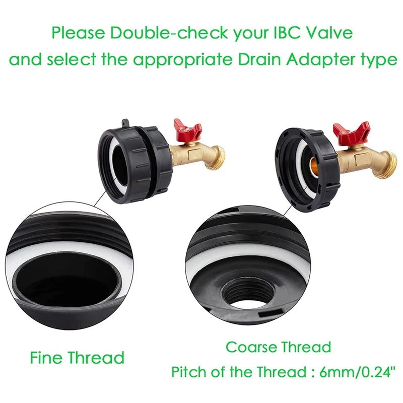 محول حقيبة IBC ، خيط رفيع ، صمام صنبور خرطوم خالي من الرصاص ، من من-من-من Gallon