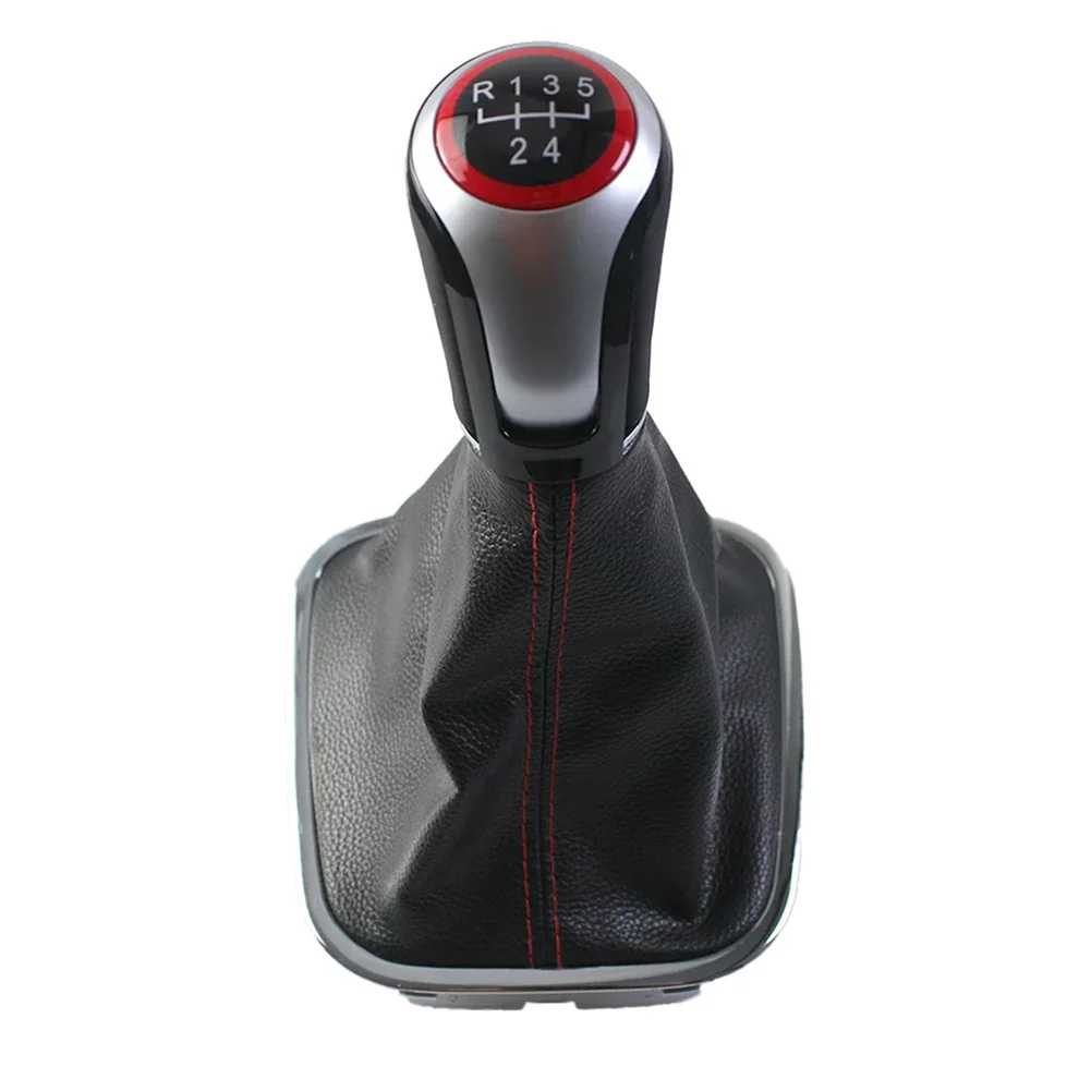 

5 Speed Manual Shift Knob With Leather Boot For VW For Polo 6R 6C 2011-2019 Interior Replacement Parts