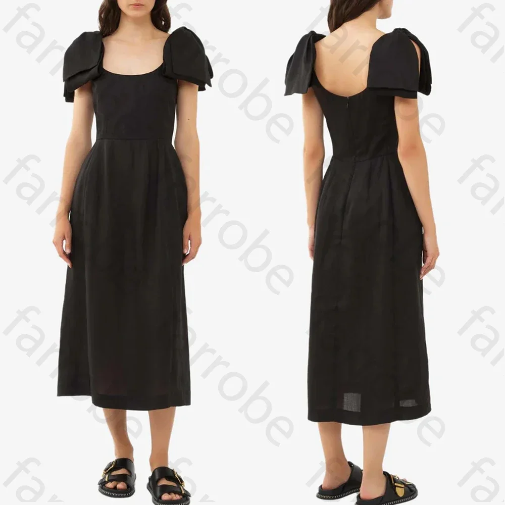 

Сексуальное элегантное платье миди с бантом по индивидуальному заказу, вечерние платья трапециевидной формы, вечерние изысканные платья высокого качества для выпускного вечера для женщин