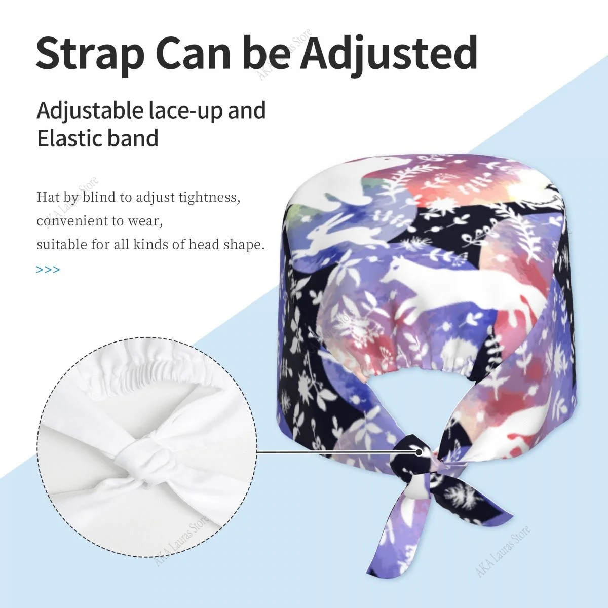 Gros aquarelle fée animaux chapeau nettoyage casquette de travail drôle Salon soins infirmiers casquette mâle chirurgical chapeau gommage casquettes