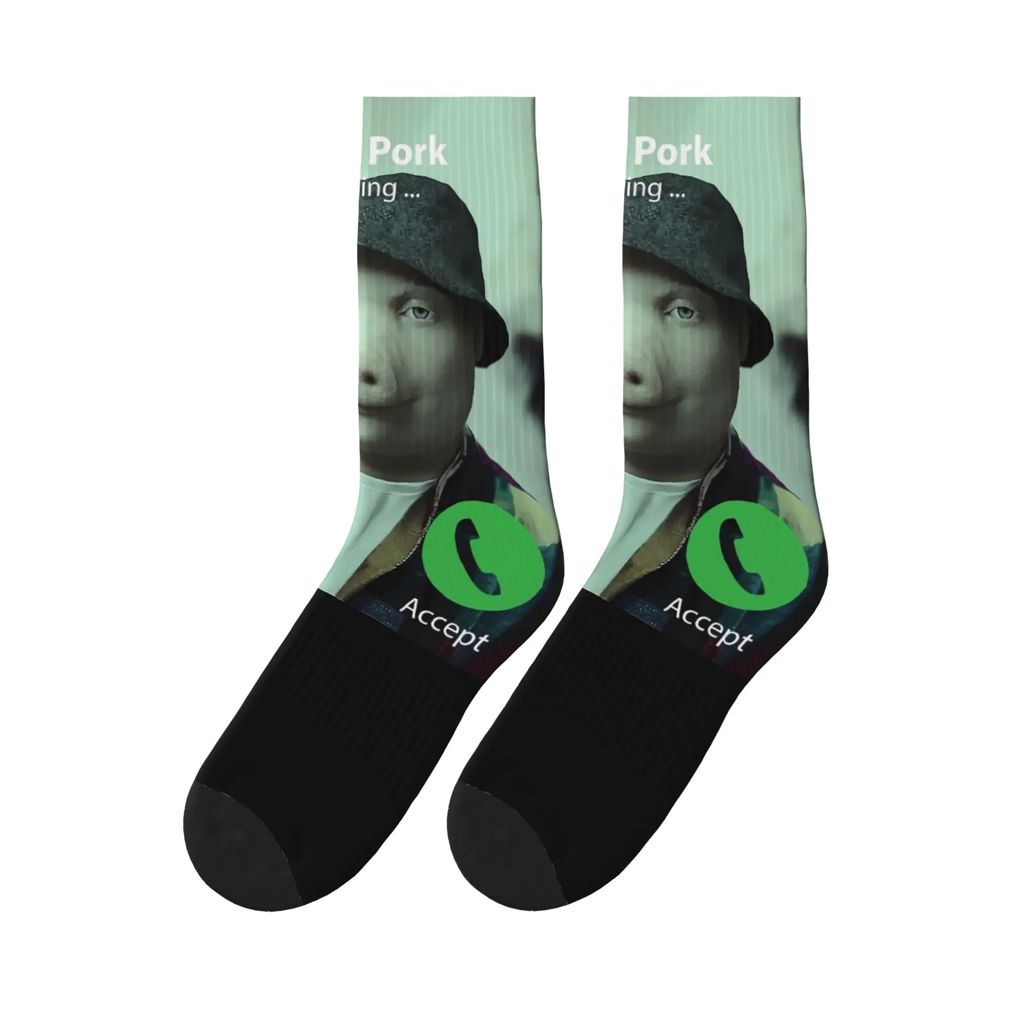 

John Pork, John Pork Is Calling Socks Funny Stockings Autumn Anti Bacterial Adults Men Socks Warm Soft Outdoor Sports Socks