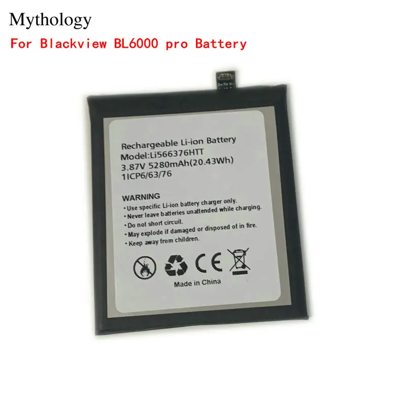 Battery for Blackview BL6000 Pro Batteria IP68 Waterproof Or