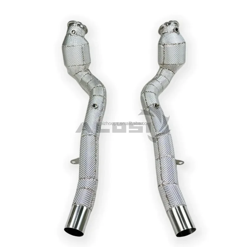SS304 High Flow Downpipe for Ferrari GTC4 Lusso 2017-2019 3.9T Performance Racing Exhaust Header Pipe Direct Fit Upgrade Kit