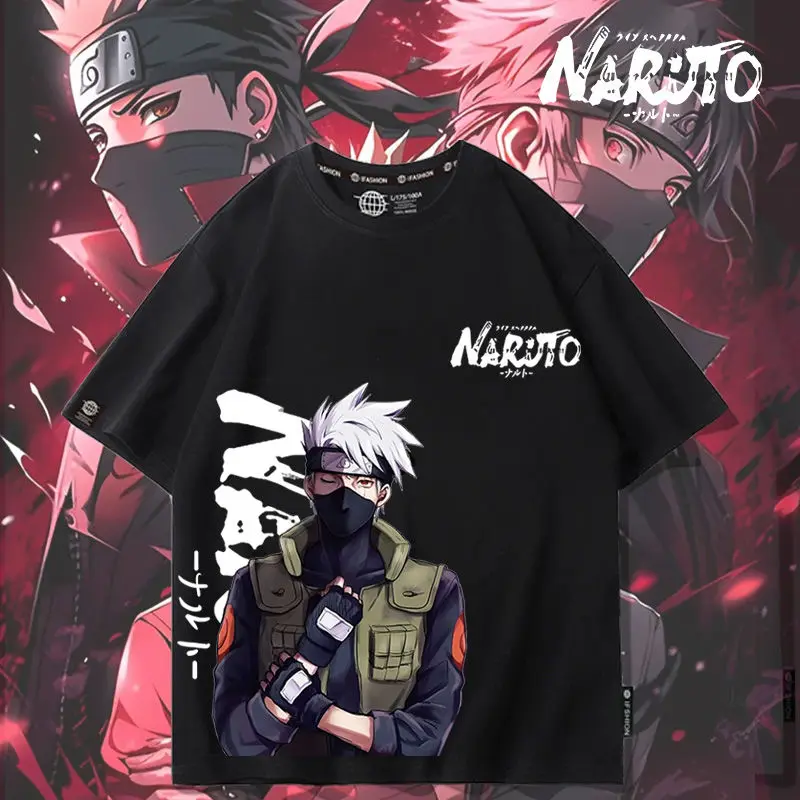 

Naruto series cartoon Hatake Kakashi Uzumaki Naruto boy summer soft and comfortable, fashionable trendy cool anime merch T-shirt