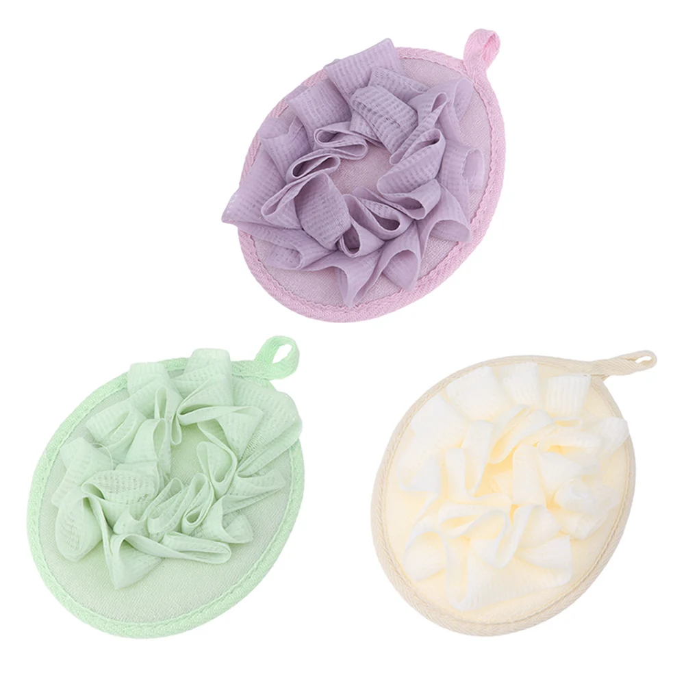 

3pcs Solid Color Bath Ball Comfortable Exfoliating Shower Scrub Puff For Rich Foam Bathroom Accessories Loofa Sponge Bubble