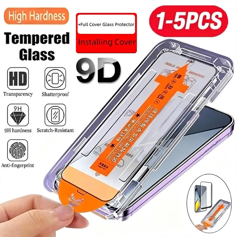 1-5PCS HD Screen Protector For Samsung A57 A37 A17 A26 A36 A56 A55 A16 A25 A07 S26 Ultra S25 S24 FE Dust Free Easy Install Glass