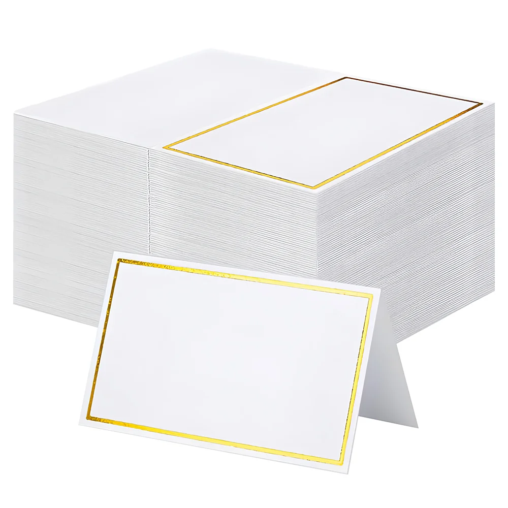 Tarjetas de lugar con nombre para Decoración de mesa, tarjeta de número de asiento de boda, tarjeta de felicitación de fiesta de cumpleaños, Navidad, oro y plata, 20/50/100 piezas