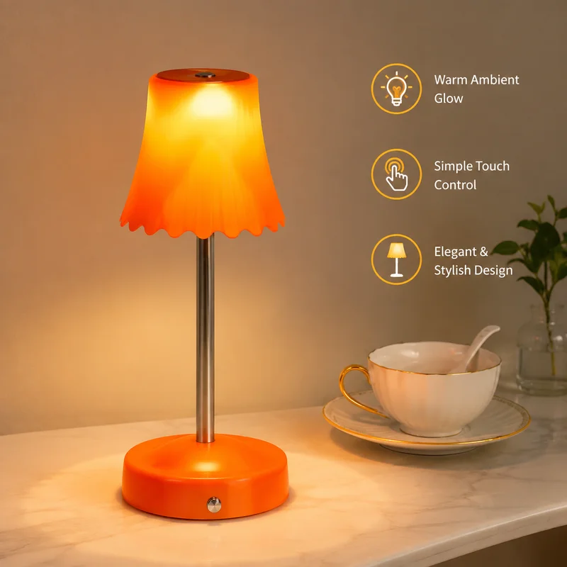Touch Sensor Ambient Lamp, Wireless LED Table Light, Rechargeable Bedside Night Light for Dormitory Bedroom Decor, Home Lighting