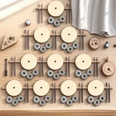 10 set Wooden Bear Joint Connectors Diy Craft Kits Washers For Stuffed Animals Handmade Making Supplies Parts