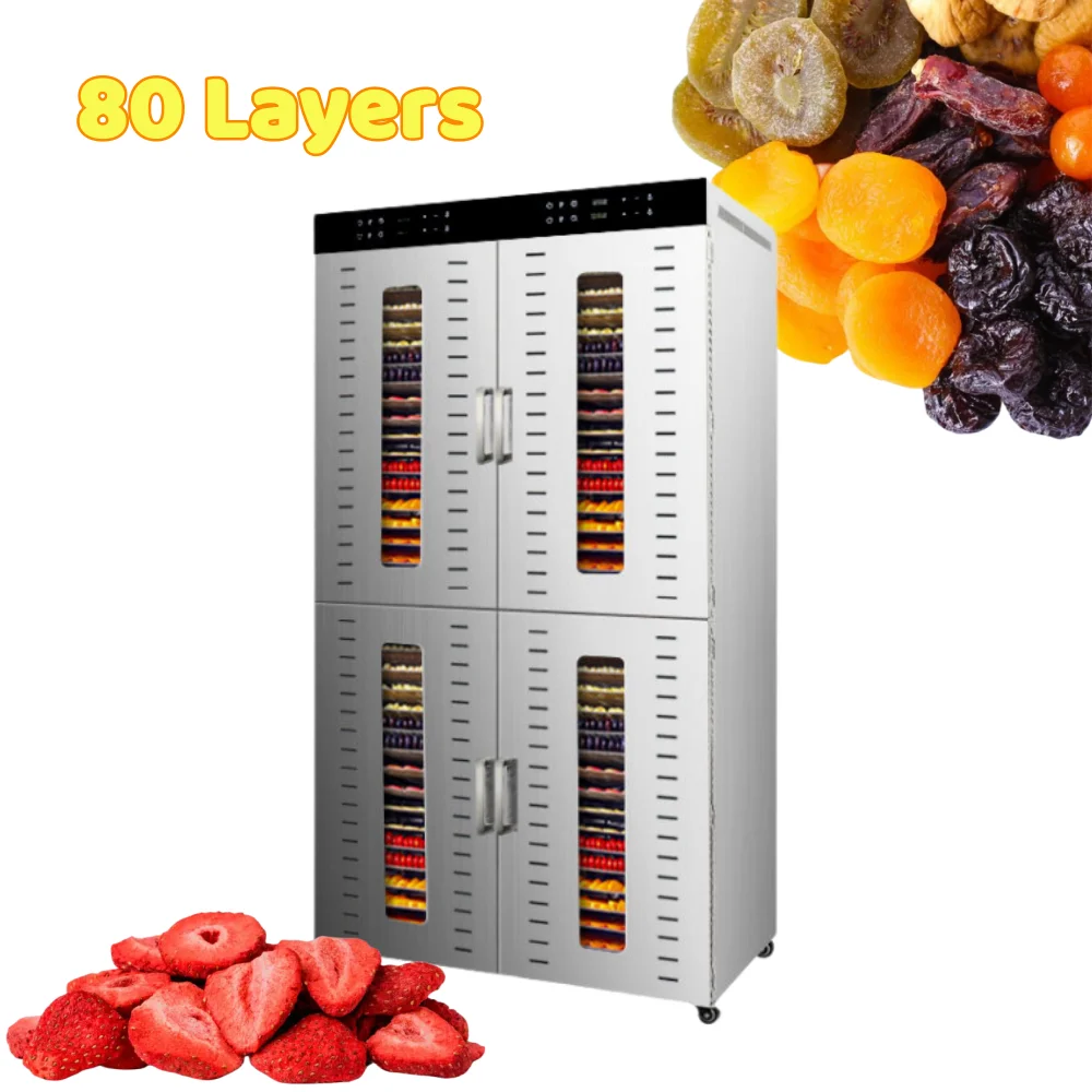 Commercial Food Dehydrator - เครื่องอบแห้งผลไม้และอาหารเชิงพาณิชย์อุตสาหกรรม 32 48 80 96 ถาด