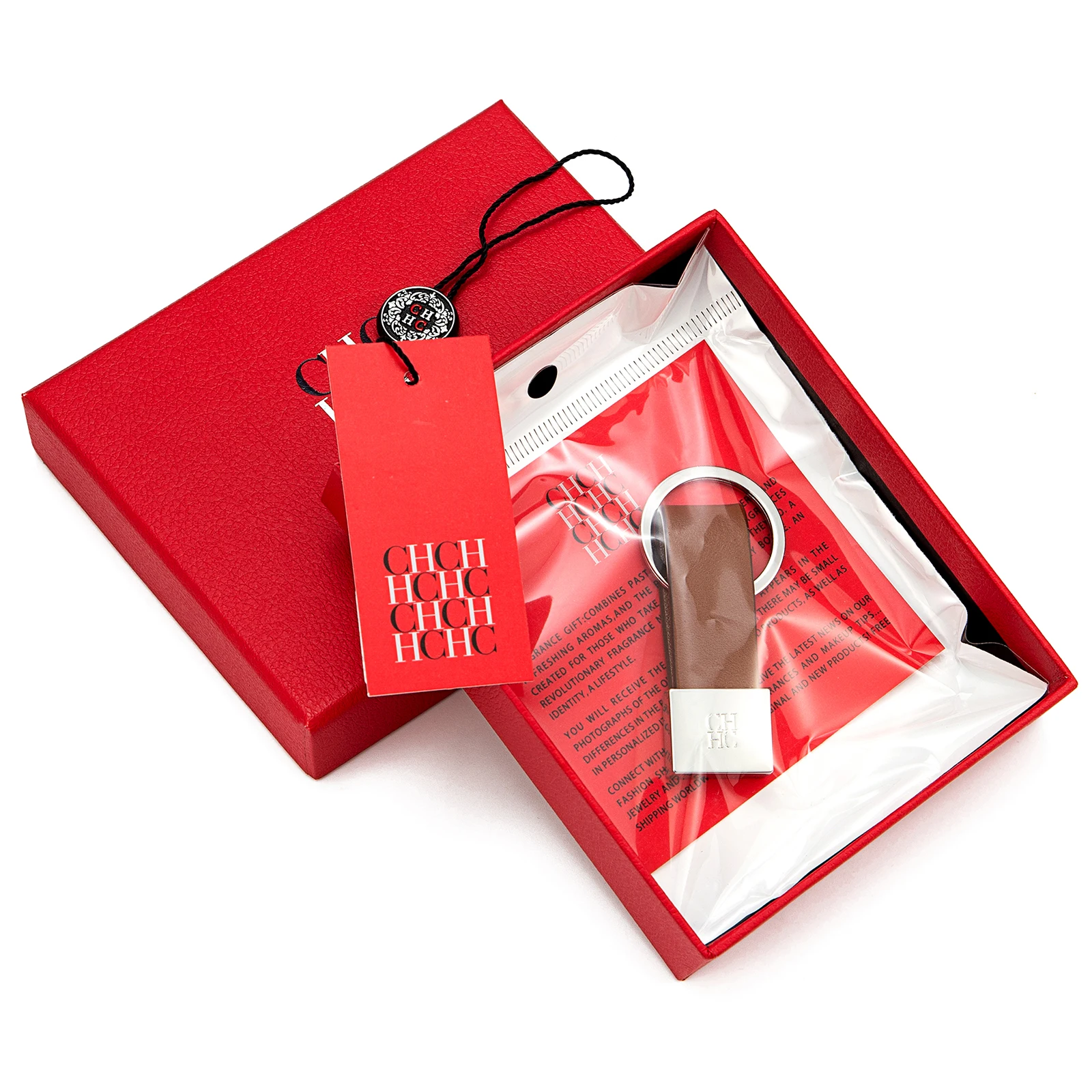 سلسلة مفاتيح جلدية CH تصميم طباعة فريد من نوعه سلسلة مفاتيح عصرية هدية مجوهرات متخصصة سلسلة مفاتيح راقية أسلوب بسيط ورائع #5