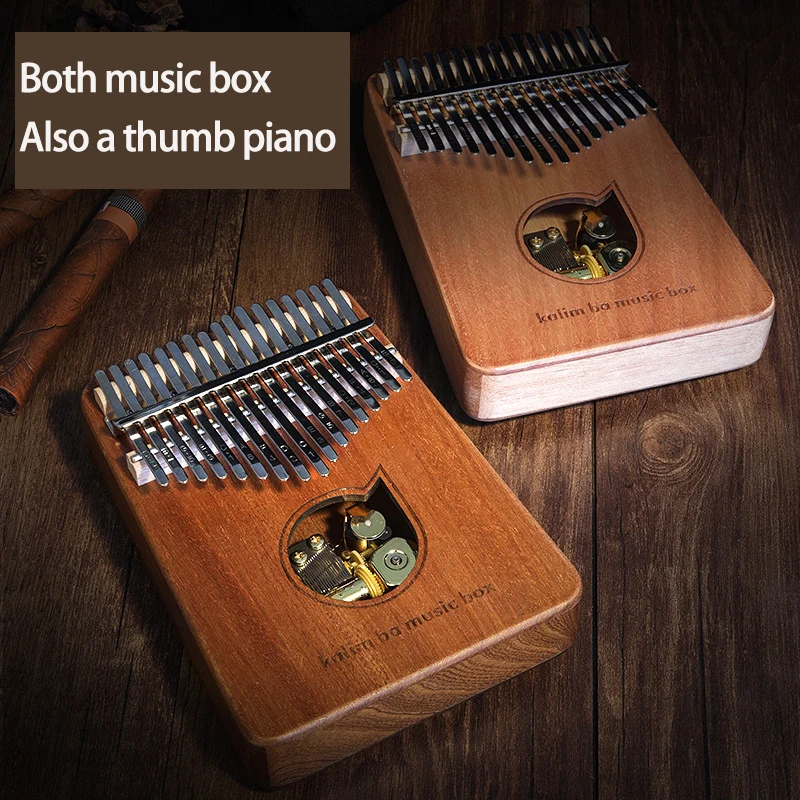 

Beadsnice Japan Sankyo Movement Thumb Piano Diy Custom Sapele Wood Octave Box 17 Tone Kids Girls Music Box