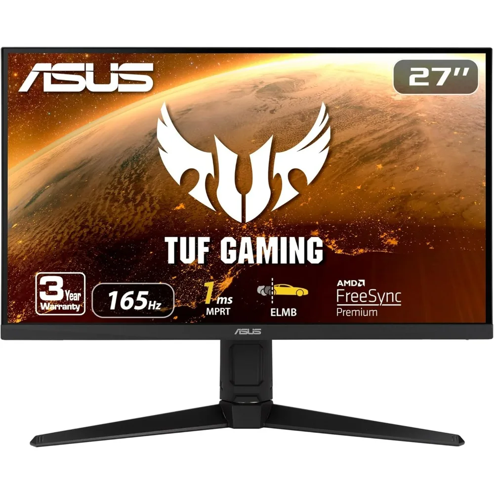 TUF 게이밍 HDR 게이밍 모니터, 27 인치 HDR 게이밍 모니터, 1080P 풀 HD, 165Hz (144Hz 지원), IPS, 1ms, FreeSync 프리미엄, VG279QL1A