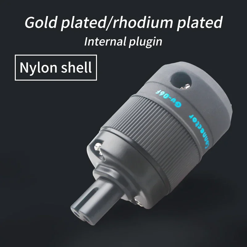 Adaptor Audio HiFi C7 betina steker IEC Rhodium & konektor kabel daya AC DIY tembaga berlapis emas
