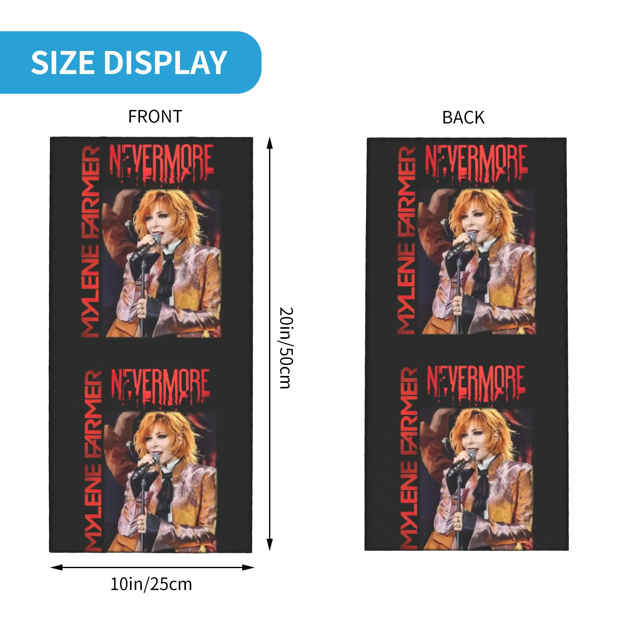 Custom Mylene Farmer French Singer  Bandana Winter Neck Warmer Men Windproof Wrap Face Scarf for Ski  Gaiter Headband